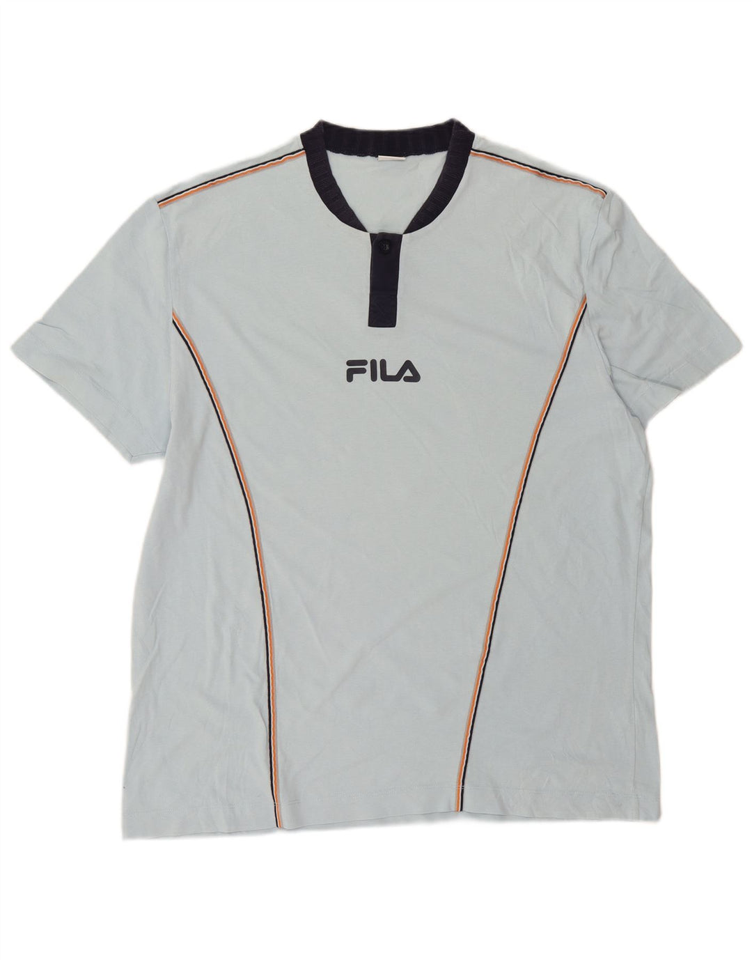 Fila Herren T-Shirt Top Large Blau Baumwolle