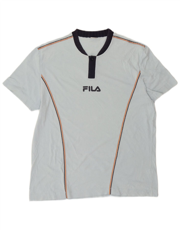 Fila Herren T-Shirt Top Large Blau Baumwolle