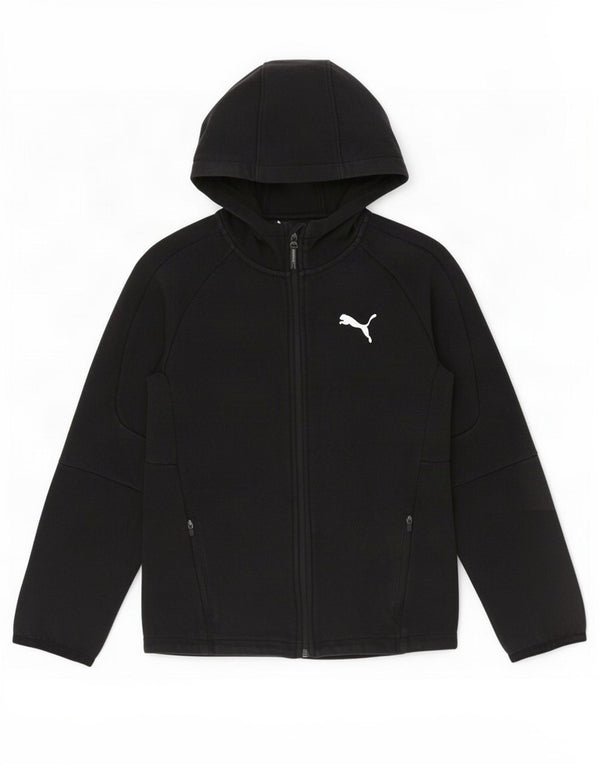Puma Jungen-Kapuzenpullover mit Reißverschluss, 13–14 Jahre, Schwarz