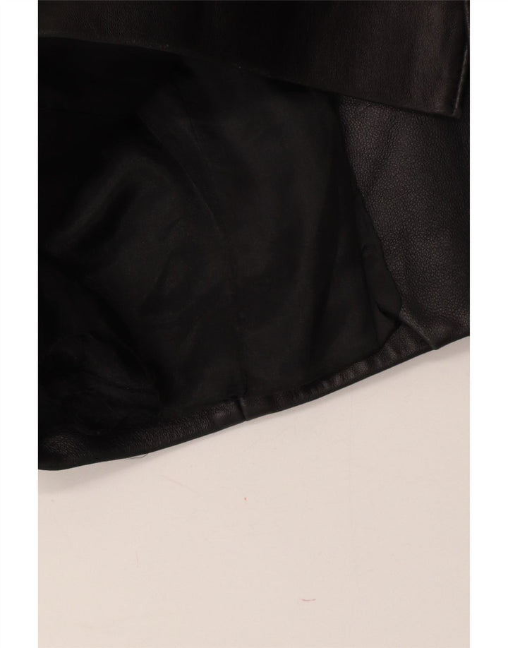 VINTAGE Womens Leather Jacket IT 48 XL Black Leather Vintage Vintage and Second-Hand Vintage from Messina Hembry 