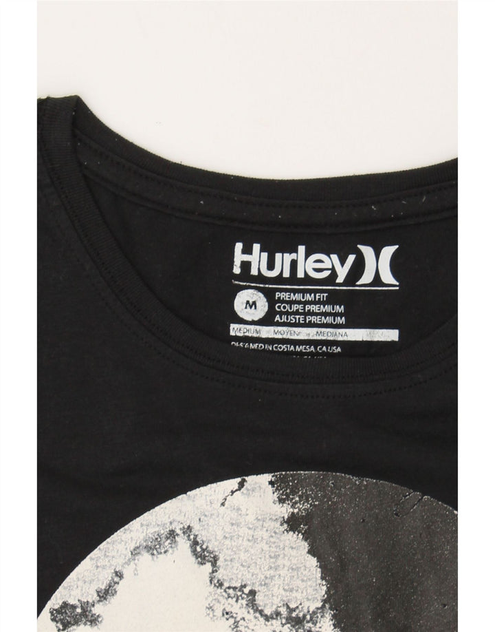 HURLEY Mens Graphic T-Shirt Top Medium Black Cotton Vintage Hurley and Second-Hand Hurley from Messina Hembry 
