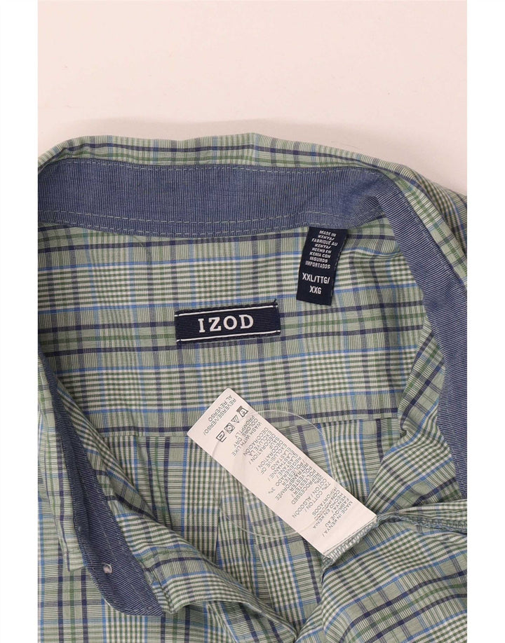 Izod Herren-Hemd mit normaler Passform, 2XL, grün kariert, Baumwolle