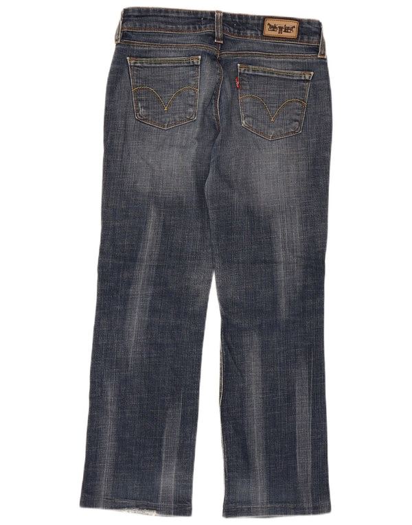 Levi's Damen 570 Crop Straight Jeans W29 L26 Blaue Baumwolle