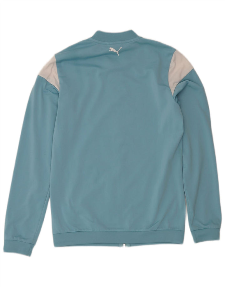 Puma Jungen Grafik-Trainingsanzug-Top-Jacke, 15–16 Jahre, blaues Farbblockdesign