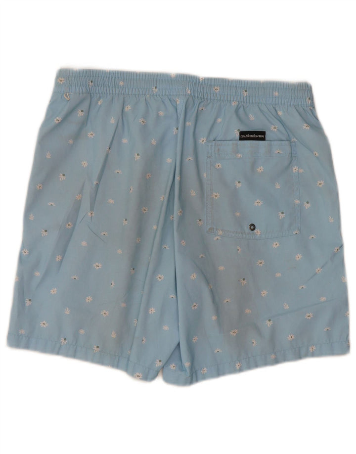 QUIKSILVER Mens Swimming Shorts Large  Blue Floral Polyester