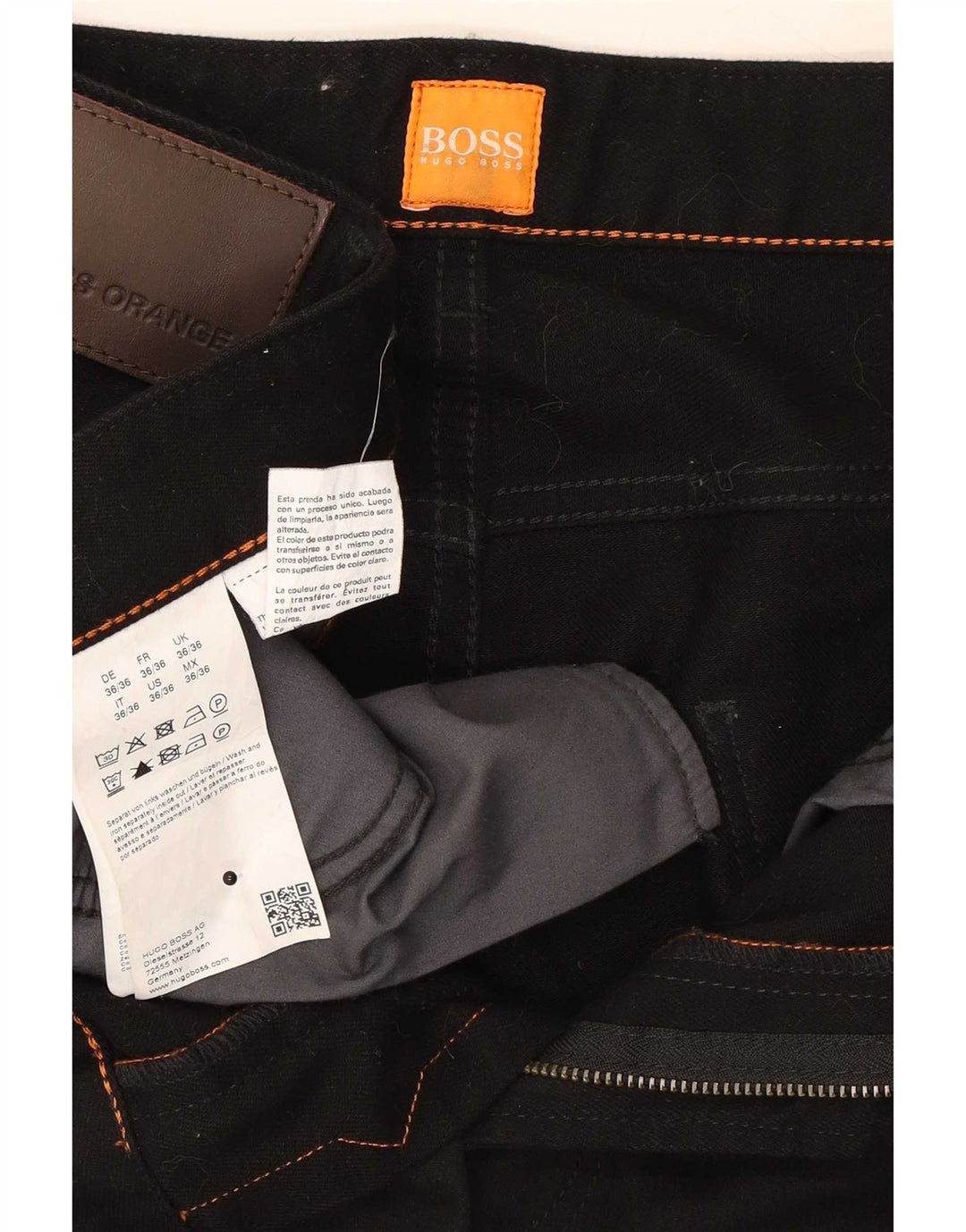 Hugo Boss Herren Slim Jeans W36 L36 Schwarze Baumwolle