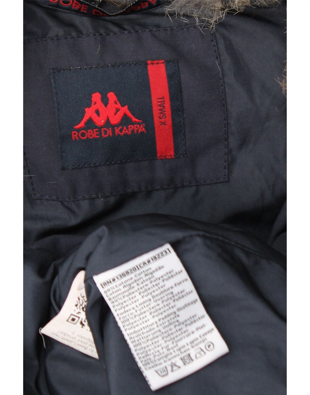 KAPPA Wattierte Damenjacke mit Kapuze, UK 6, XS, Marineblau, Baumwolle