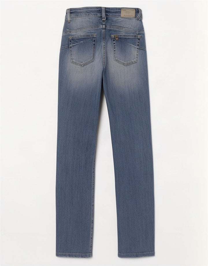 Liu Jo Damen-Jeans mit niedriger Taille, gerade, W27, L30, Blau