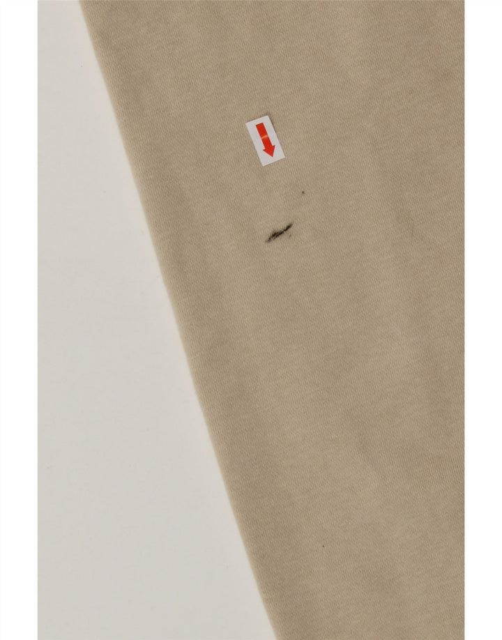 CHAMPION Damen Grafik-Sweatshirt-Pullover UK 16 Large Beige Baumwolle