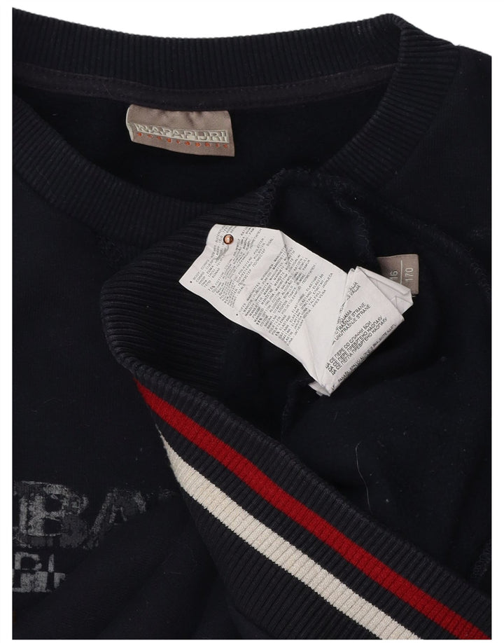 Napapijri Grafik-Sweatshirt für Jungen, 15–16 Jahre, marineblaue Baumwolle