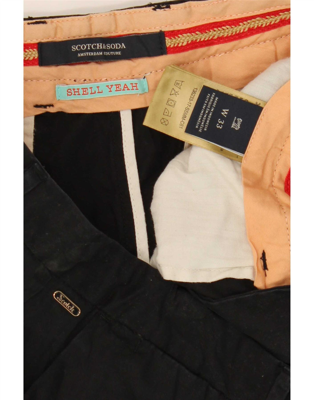 Scotch & Soda Herren Chinoshorts W33 Mittelschwarze Baumwolle