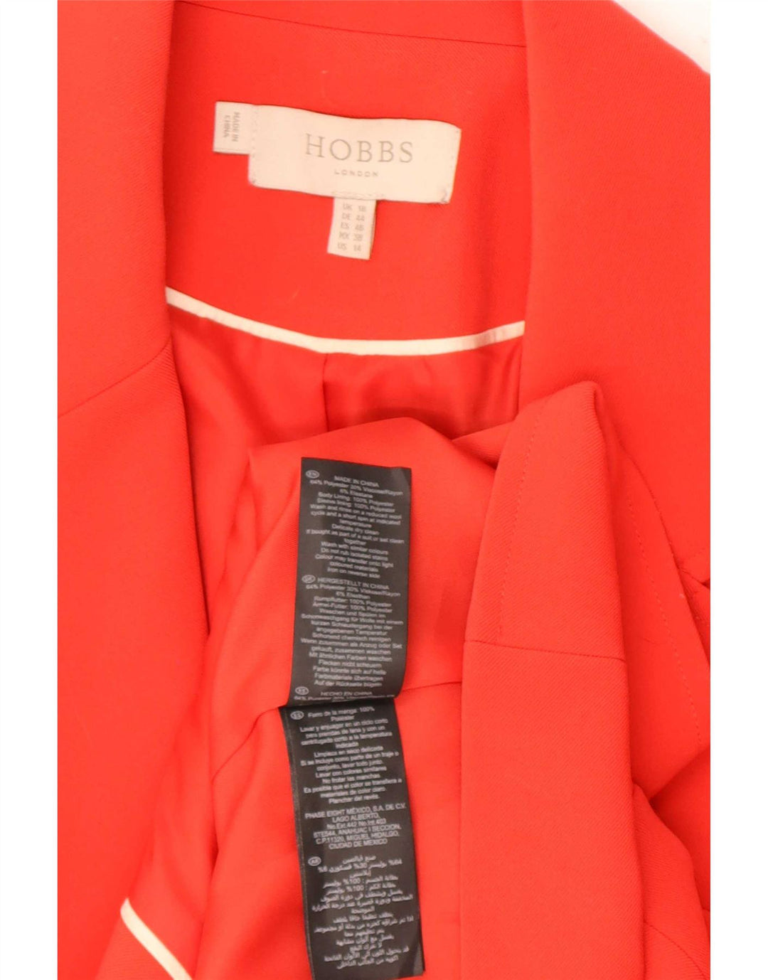 Hobbs Damen-Blazerjacke mit 1 Knopf, UK 18, XL, Rot, Polyester