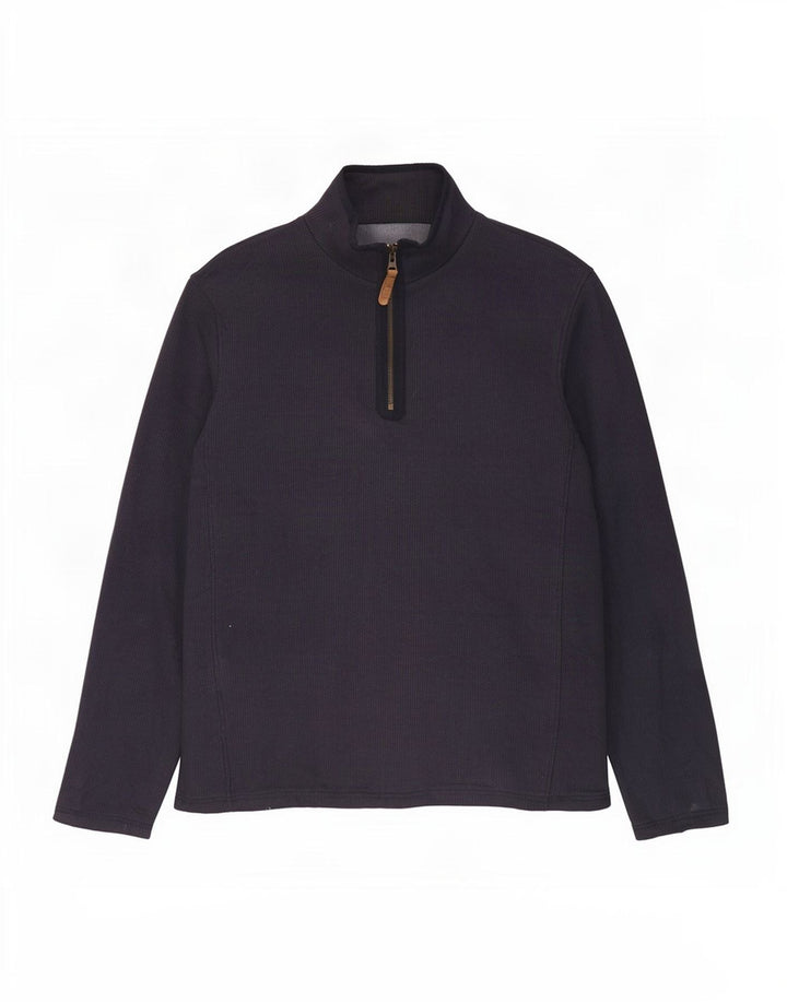 Mountain Warehouse Herren-Sweatshirt mit Reißverschluss am Kragen, mittelmarineblaue Baumwolle