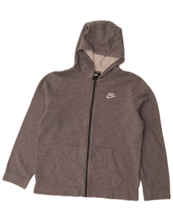 Nike Jungen-Kapuzenpullover mit Reißverschluss, 13–14 Jahre, XL, graue Baumwolle