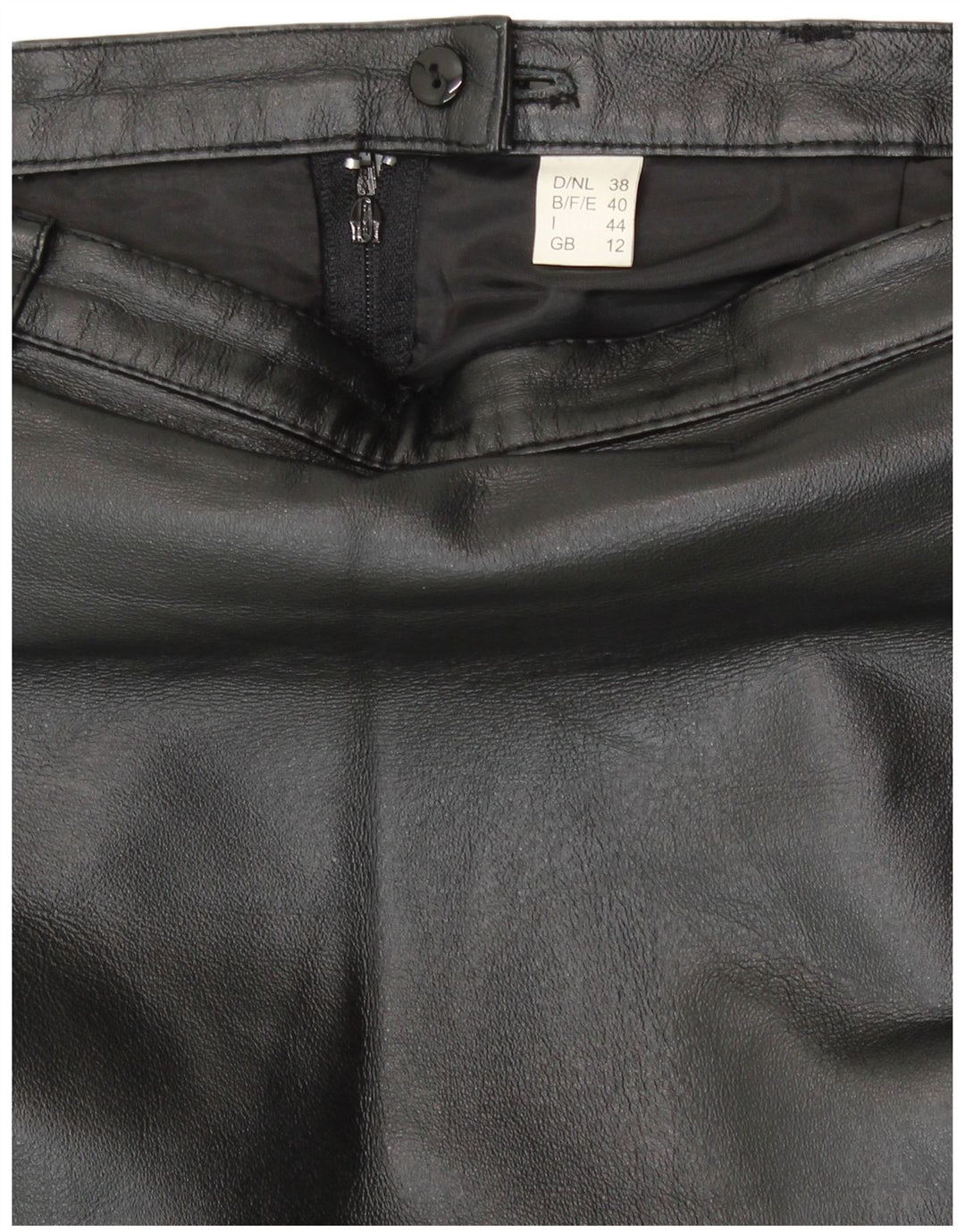 Vintage Damen Leder Bleistiftrock UK 12 Medium W28 Schwarzes Leder