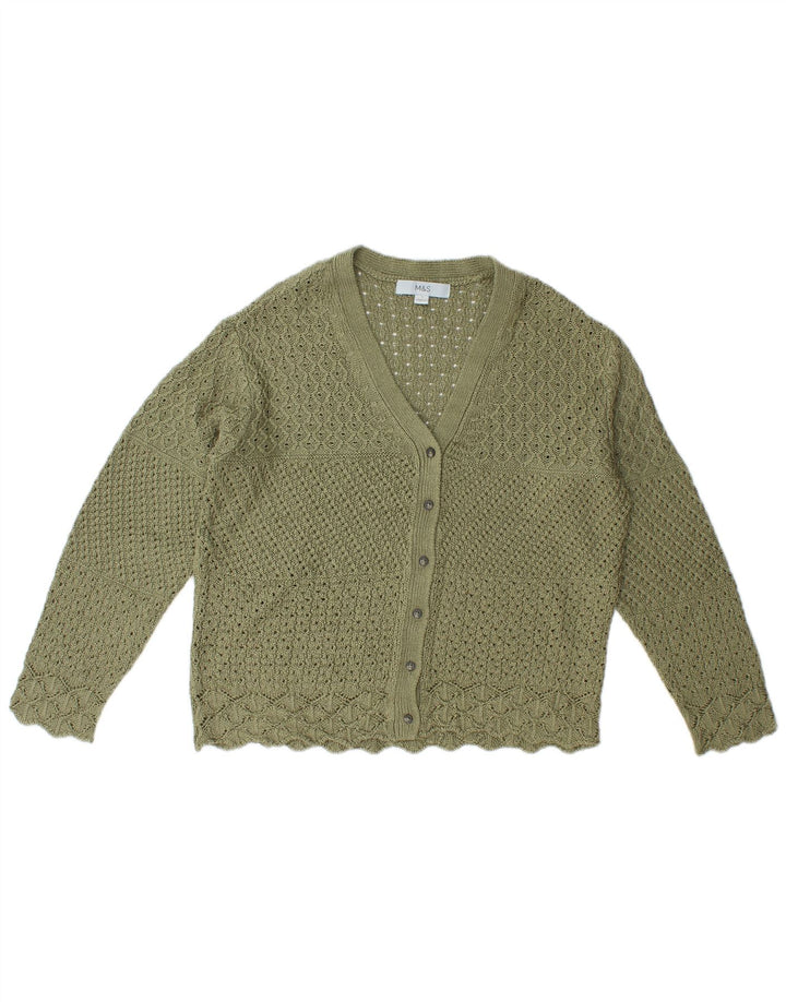 Marks & Spencer Damen-Strickjacke in Übergröße, Gr. 10, Größe S, Grün