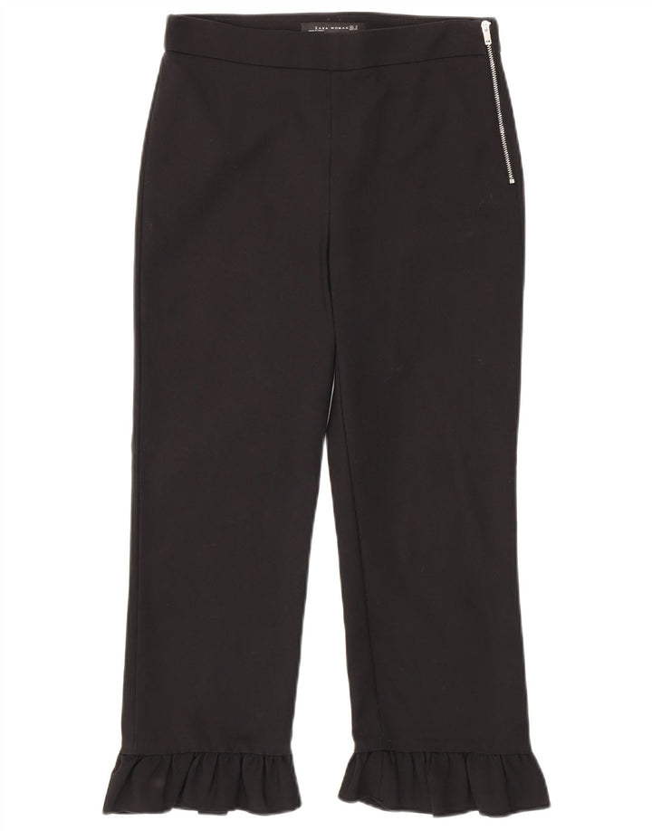 Gerade geschnittene Damenhose von Zara, Größe S, W26, L23, Schwarz
