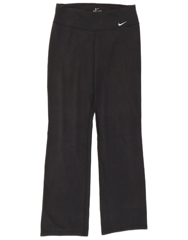 Nike Damen Dri Fit Trainingshose UK 12 Mittelschwarze Baumwolle