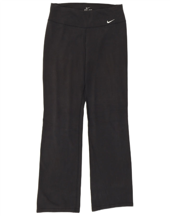 Nike Damen Dri Fit Trainingshose UK 12 Mittelschwarze Baumwolle