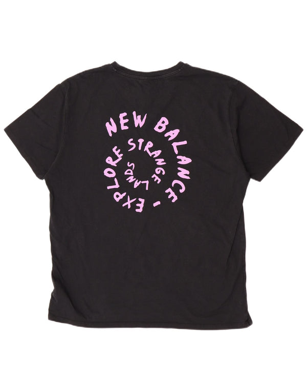 New Balance Herren Grafik T-Shirt Top XL Schwarz Baumwolle