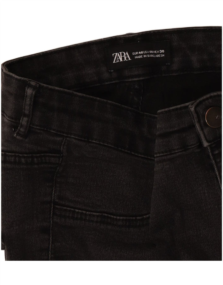 Zara Damen Distressed Skinny Jeans EU 40 Medium W30 L28 Schwarz