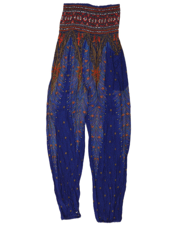 Vintage Damen Haremshose W26 L27 Blau Paisley