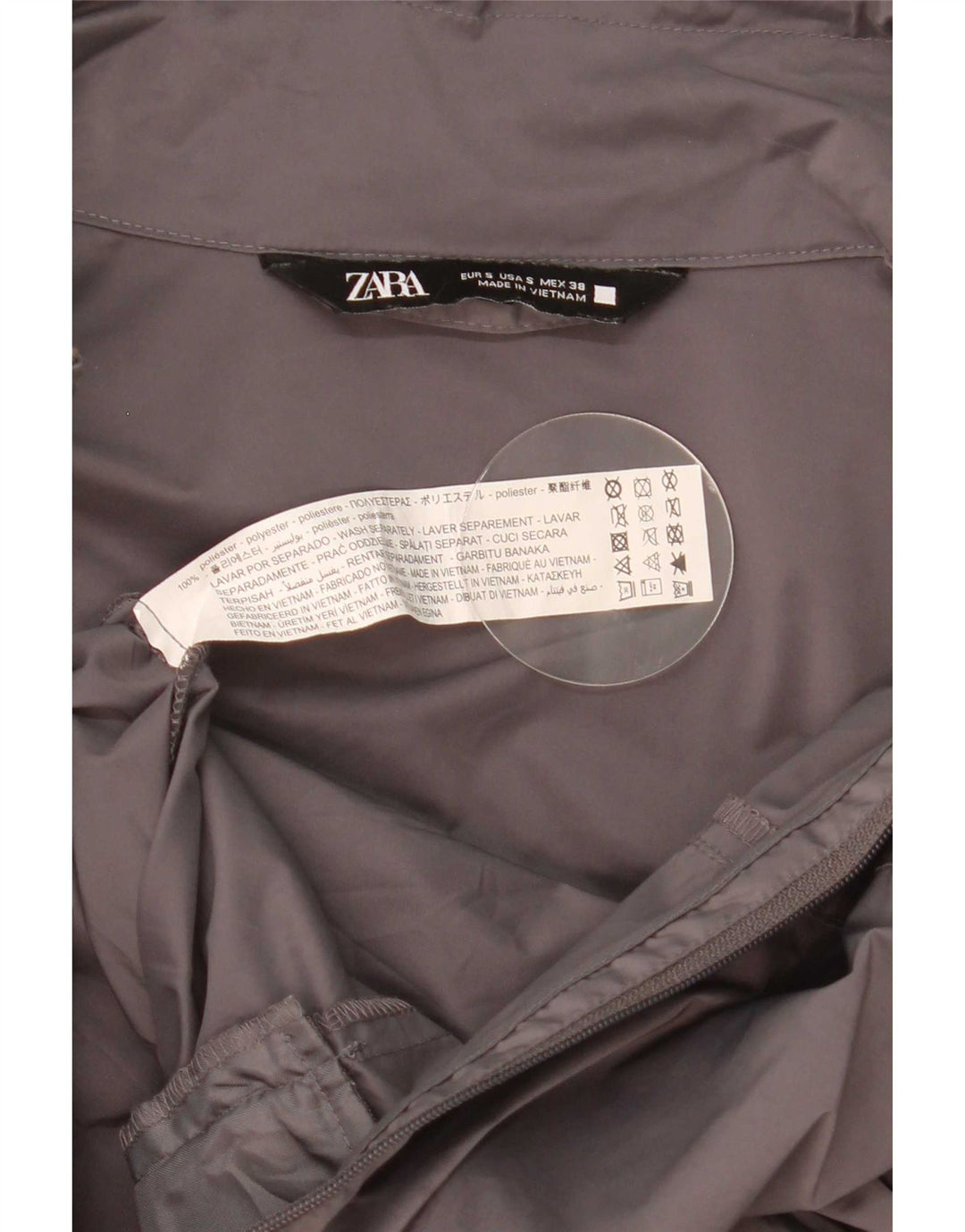 Zara Herren-Trainingsanzug-Oberteil, Jacke, klein, grau, Polyester