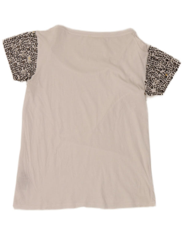 Guess Damen T-Shirt Top UK 8 Small Weiße Baumwolle