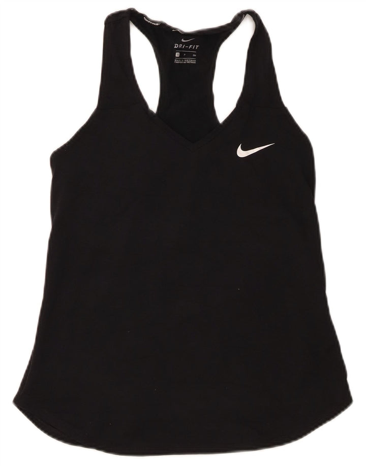 Nike Damen Dri Fit Vest Top UK 8 Small Schwarz