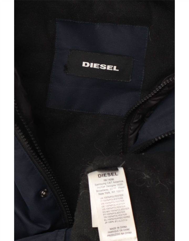 Diesel Jungen wattierte Jacke mit Kapuze, 13–14 Jahre, marineblaues Polyester