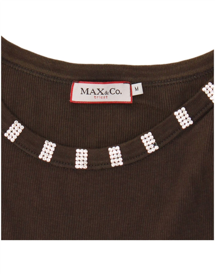 Max & Co. Damen Tricot Crop Vest Top UK 12 Mittelbraun