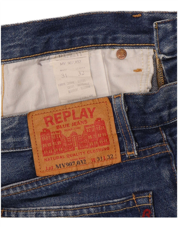 REPLAY Herren-Jeans mit weitem Bein, W31 L32, blaue Baumwolle
