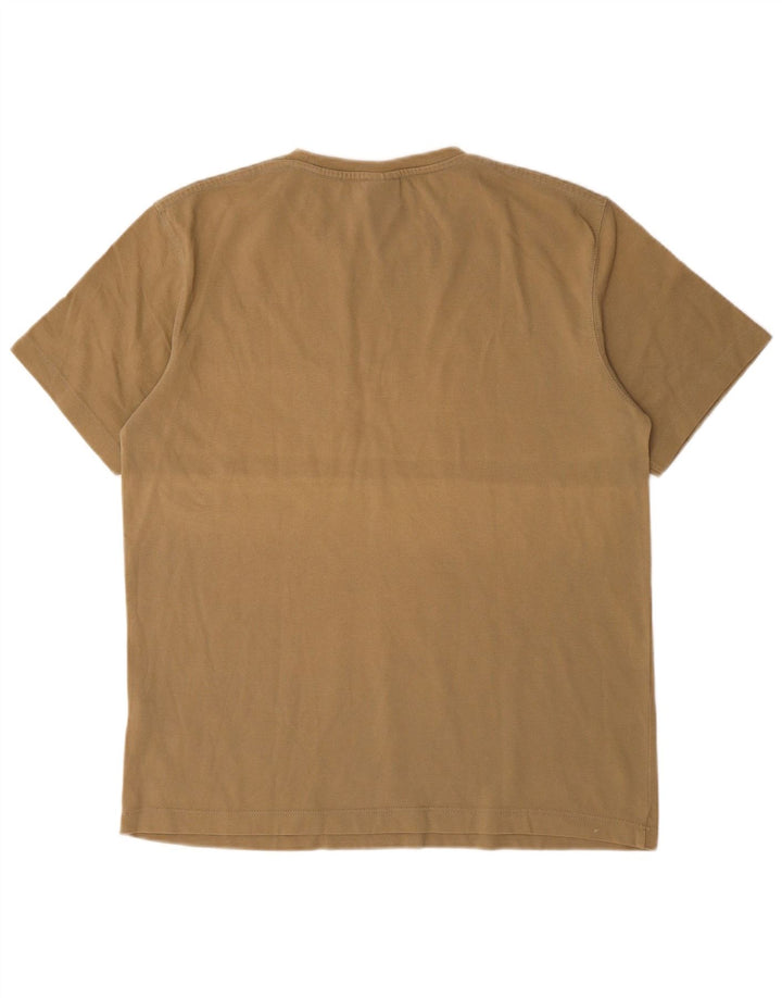 ZARA Mens T-Shirt Top Large Khaki Cotton