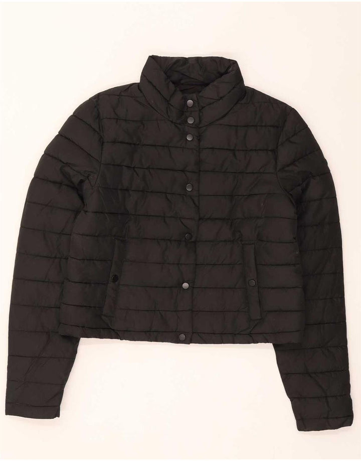 Superdry Damen Crop Wattierte Jacke UK 8 Small Schwarz Polyester