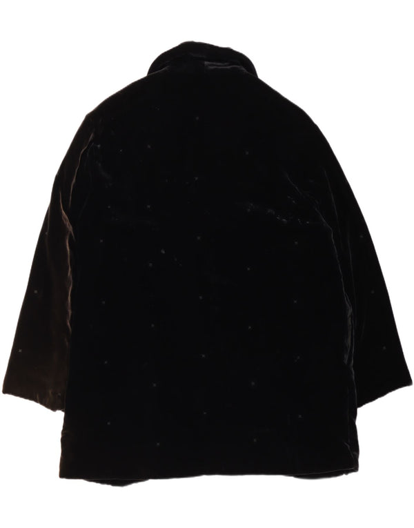 Übergroßer Samtmantel für Damen von Laura Ashley, UK 18, XL, Schwarz gepunktet