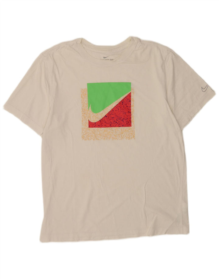 Nike Herren-T-Shirt mit Grafik, Größe L, aus weißer Baumwolle