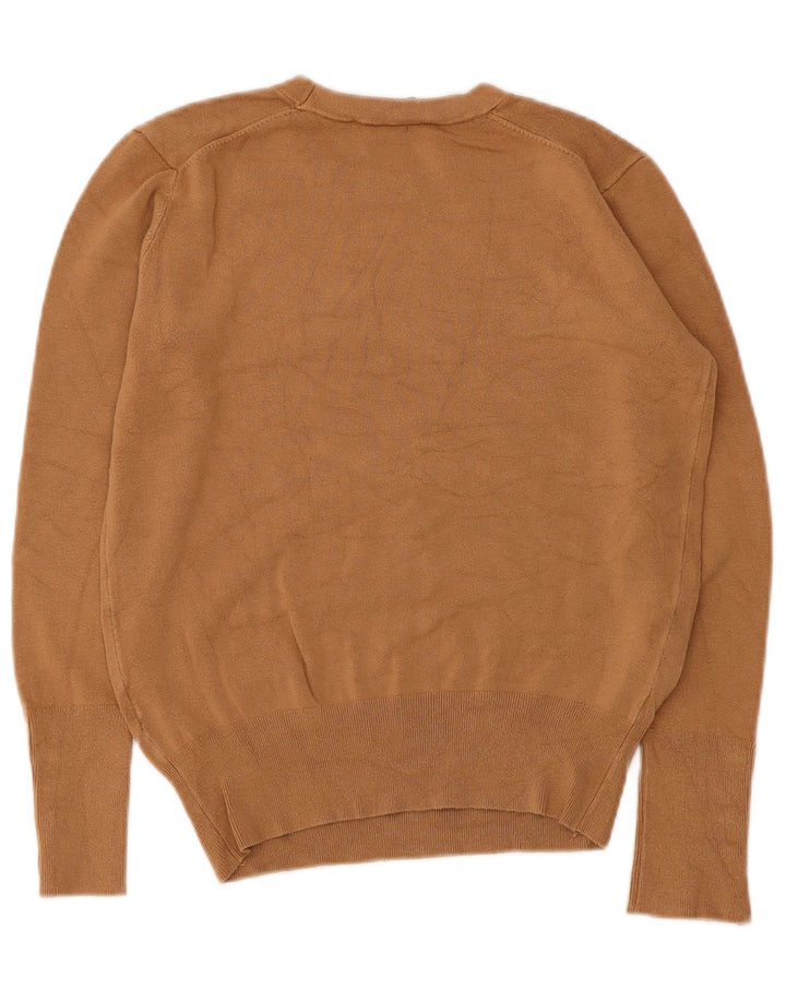 Zara Damen Pullover mit Rundhalsausschnitt, UK 12, Mittelbraun