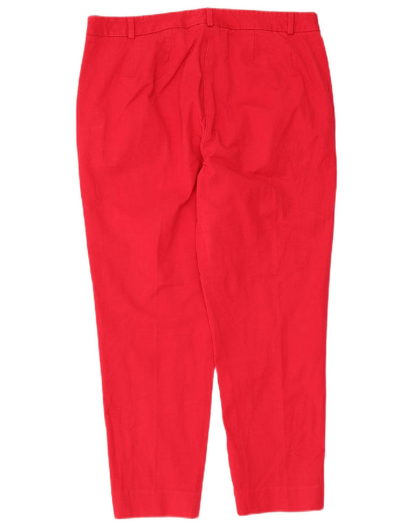 Marks & Spencer Damen Anzughose mit hoher Taille, UK 16, Größe L, W32, L25, Rot