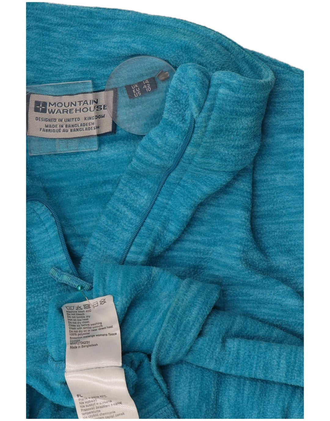 Mountain Warehouse Fleece-Pullover für Damen, UK 14, Größe L, blau geflecktes Polyester