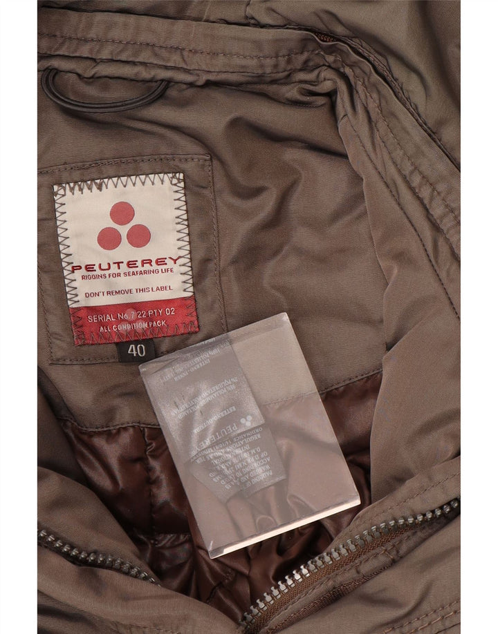 PEUTEREY Wattierter Damenmantel mit Kapuze IT 40 Small Khaki Polyester