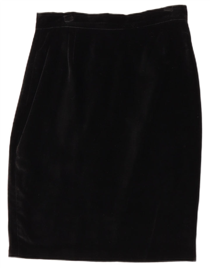 Superior Damen 4-Knopf-Velours-2-teiliges Rockset IT 42 Medium W28 Schwarz
