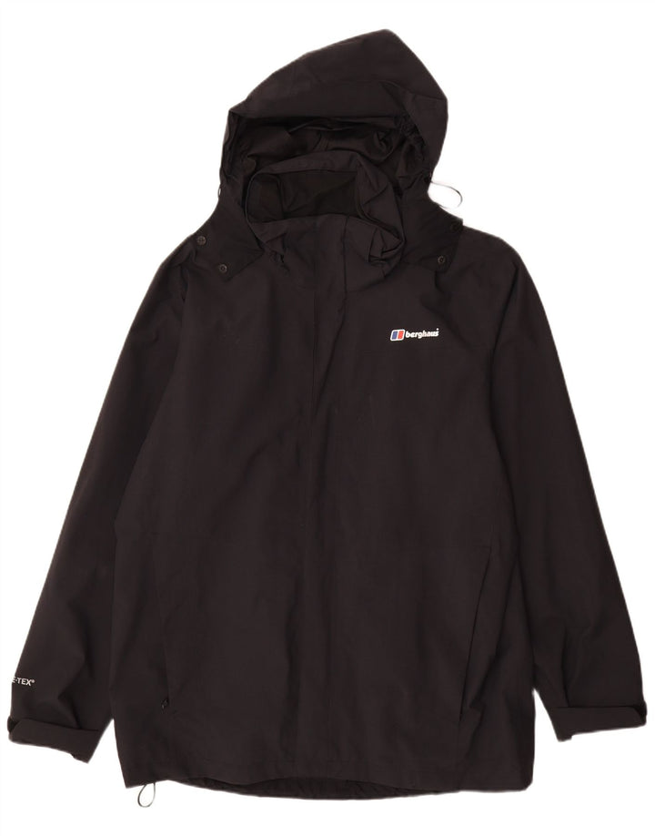 Berghaus Herren-Regenjacke mit Kapuze, UK 42, XL, Schwarz, Polyamid
