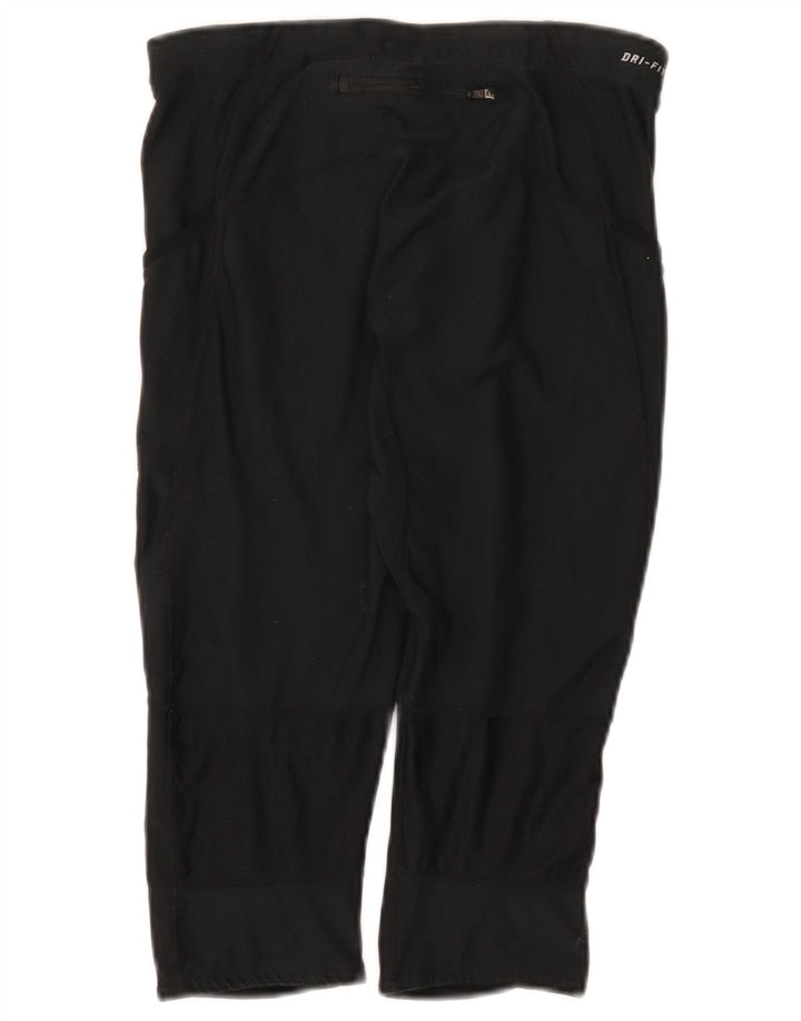 Nike Damen Dri Fit Capri Leggings UK 12 Medium Schwarz Polyester