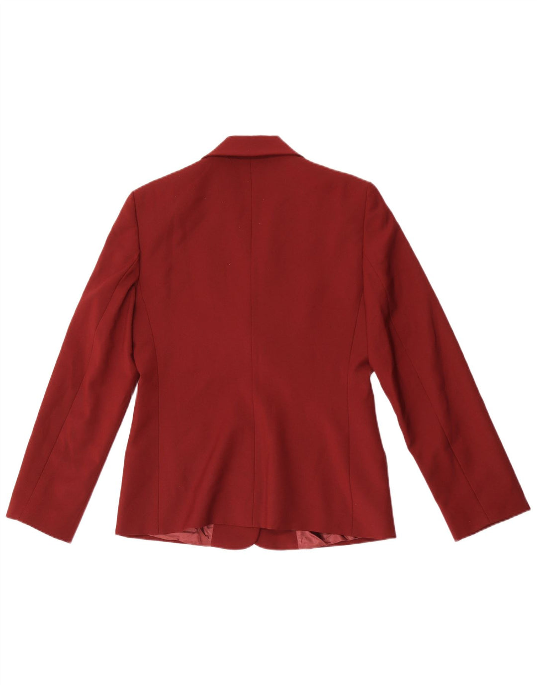 Benetton Damen-Blazerjacke mit 3 Knöpfen, Größe IT 42, mittleres Burgunderrot, Polyester