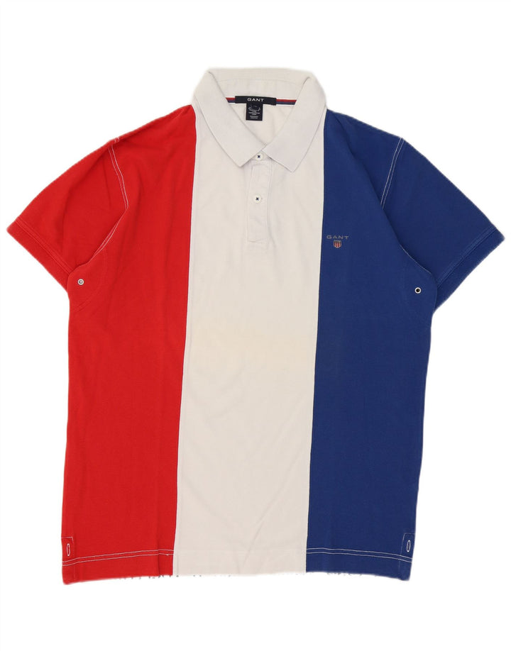Gant Herren-Poloshirt XL, mehrfarbig, Colourblock-Baumwolle