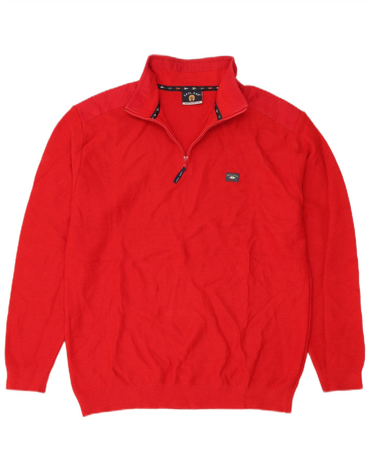 Sail Exp Herren-Pullover mit Reißverschluss, IT 54 XL, rote Wolle