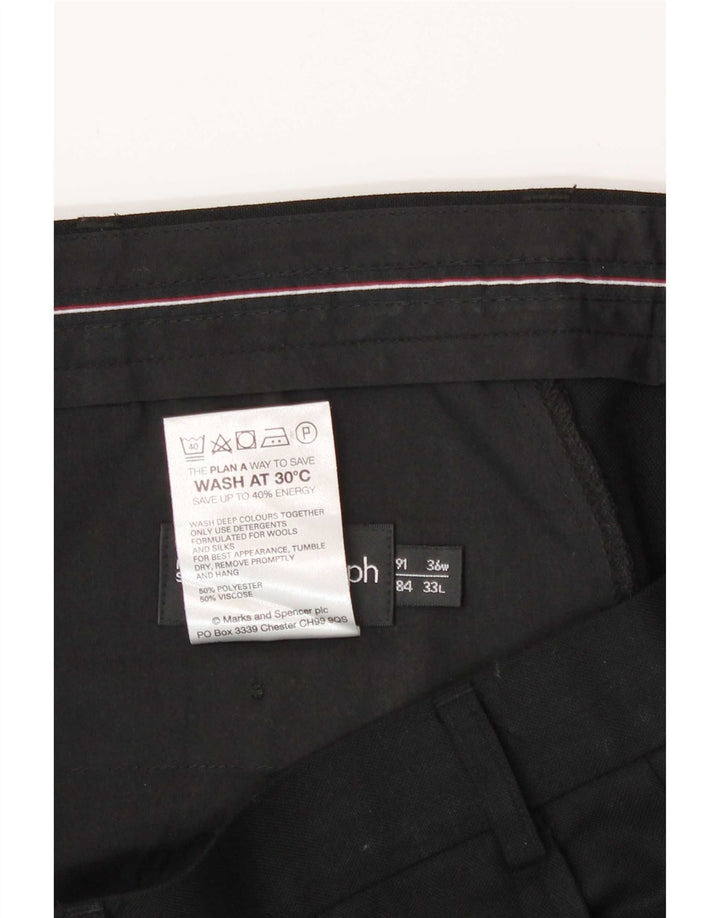 Gerade Herren-Anzughose von Marks & Spencer, W36, L33, Schwarz, Polyester