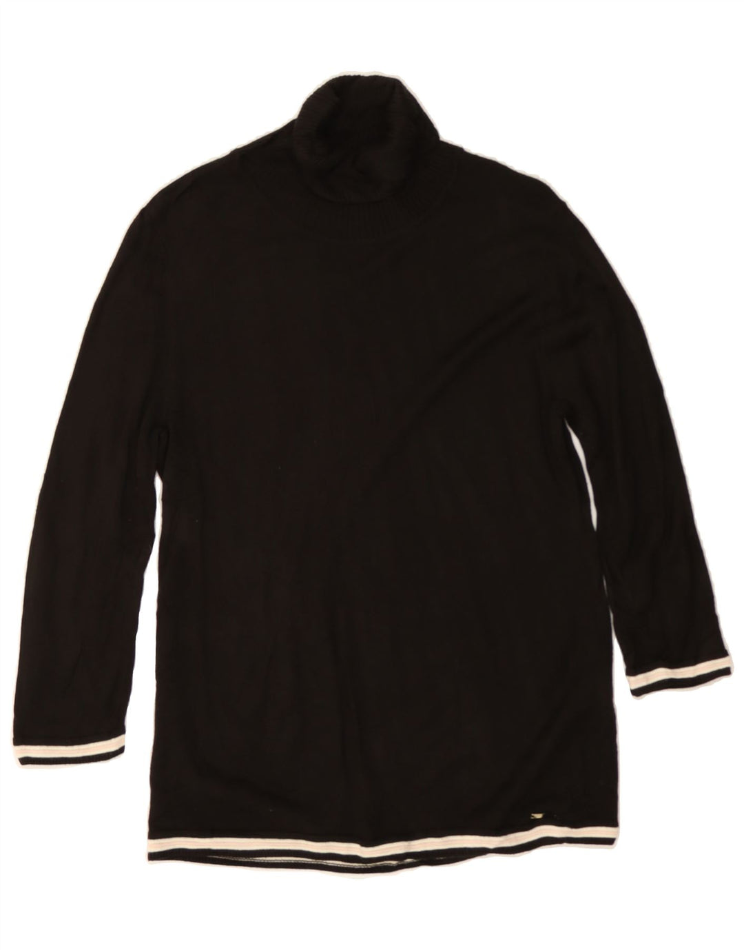 TOMMY HILFIGER Womens Roll Neck Jumper Sweater UK 12 Medium Black Vintage Tommy Hilfiger and Second-Hand Tommy Hilfiger from Messina Hembry 