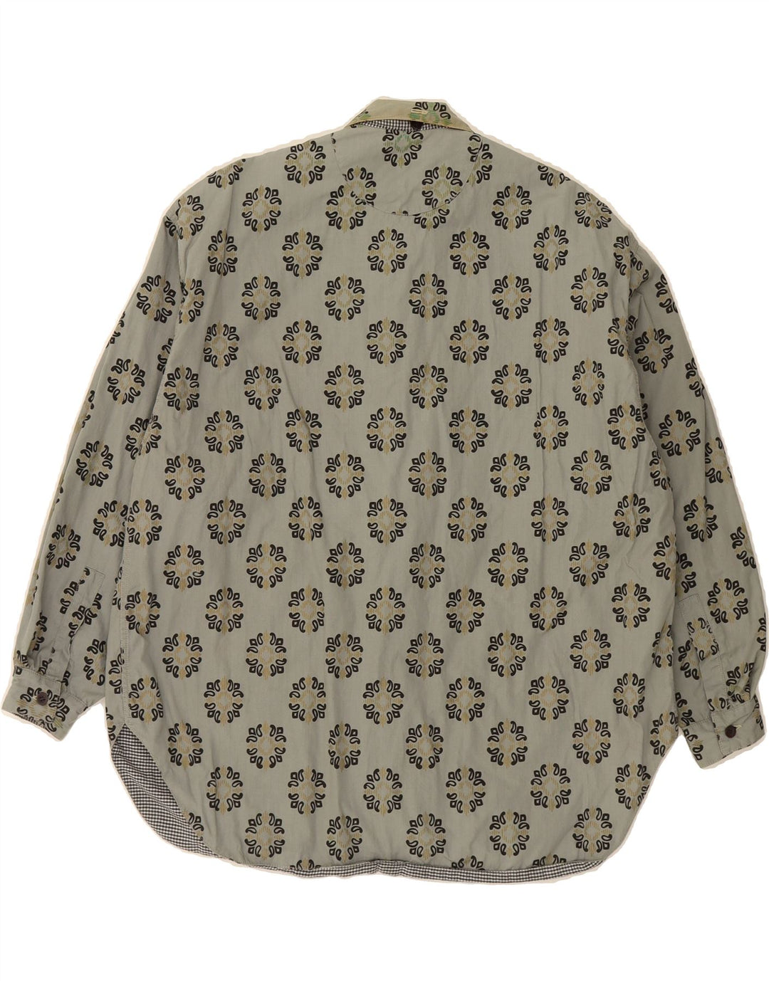 VIA SPIGA Mens Shirt Large Green Paisley Vintage Via Spiga and Second-Hand Via Spiga from Messina Hembry 