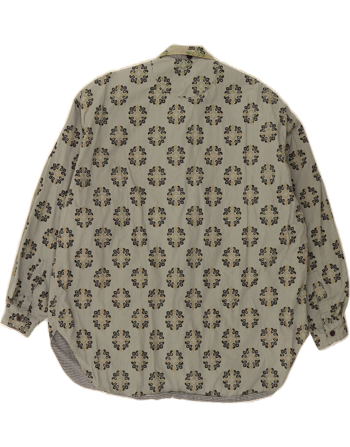 VIA SPIGA Mens Shirt Large Green Paisley Vintage Via Spiga and Second-Hand Via Spiga from Messina Hembry 